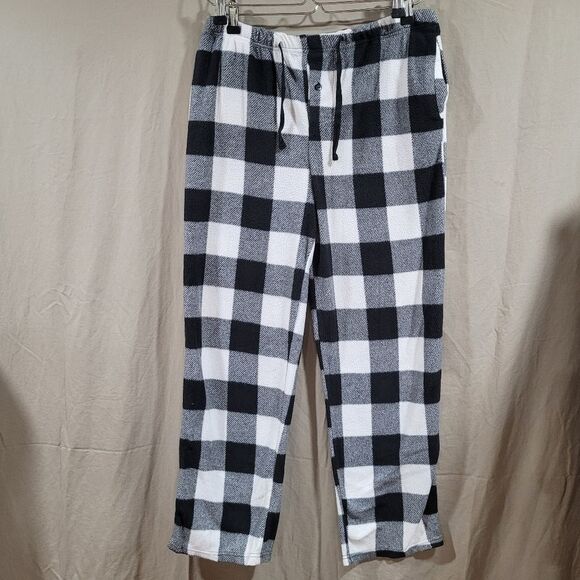 🎉5 For $10🎉 - Essential Loungewear size large black white plaid pajama pants - Picture 1 of 3